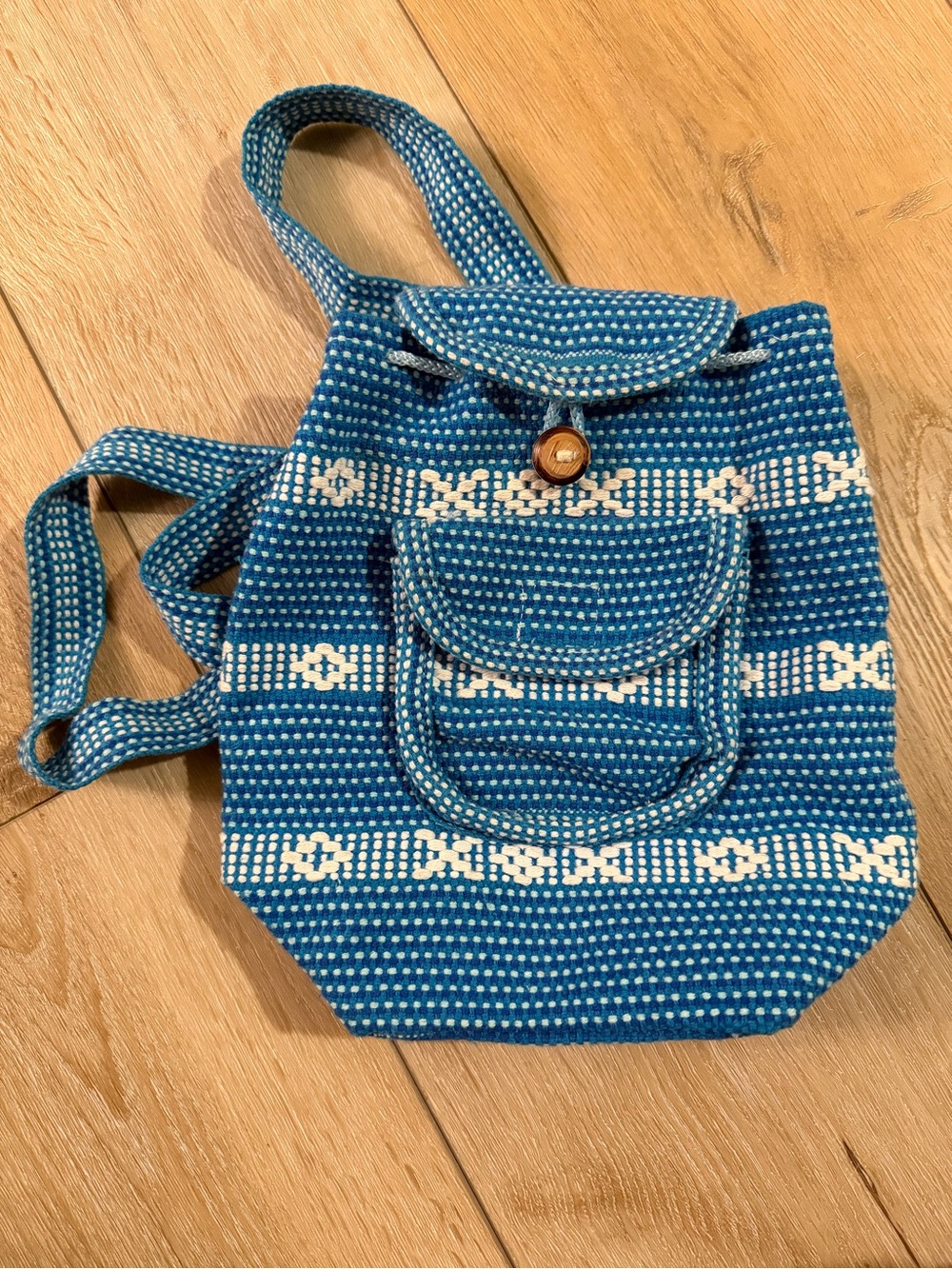 Blue Woven Mini Backpack Purse | Boho Southwestern Style